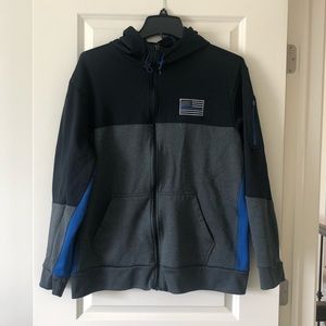 Men’s blue line flag zip-up